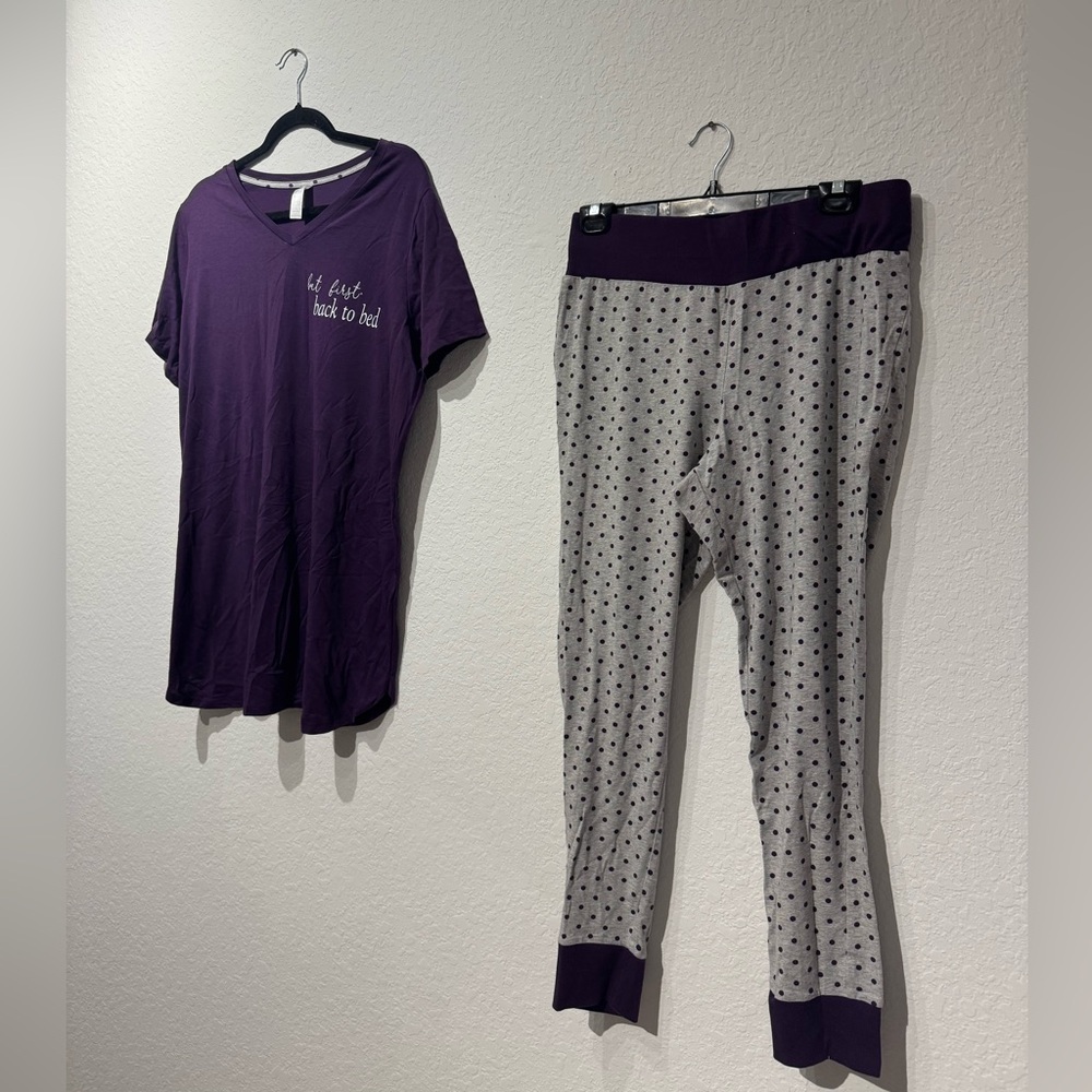 Purple and Gray Pajama Set